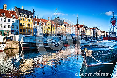 Nyhavn, Copenhagen, Denmark Editorial Stock Photo